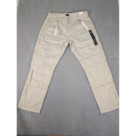 Reason Pants Mens‎ 40 Cream Straight Fit Distressed Frayed Trim Casual RB23-142 - Picture 1 of 15